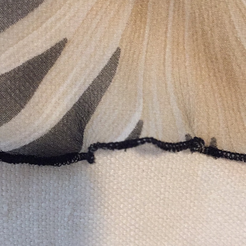 Vintage S.L.B. Silk Organza High/Low Floral Asymmetrical Skirt Olive Coral S/P - Picture 8 of 16